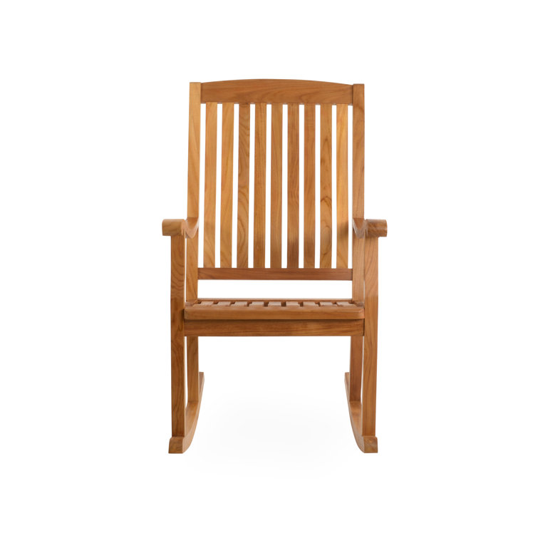 SohoConcept Pedasa Solid Teak Wood Rocking Chair Wayfair